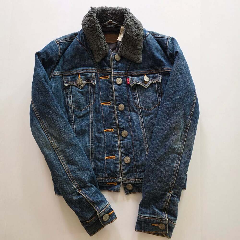 Levi's Sunset Authentic Blue Jean Sherpa Trim Insulated Jacket